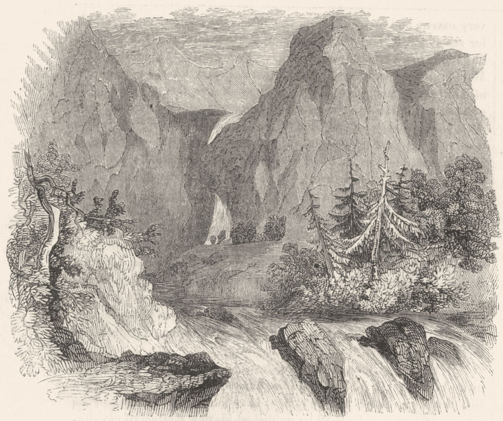 SCOTLAND. Glencoe 1845 old antique vintage print picture
